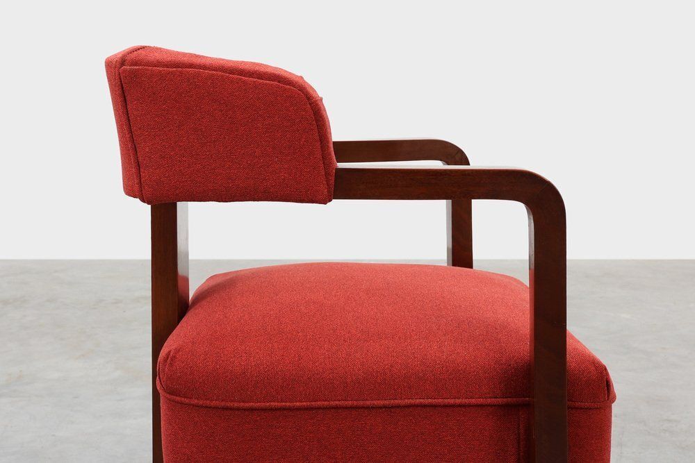photo furniture Art Deco Red Chair, Belgium, 1920