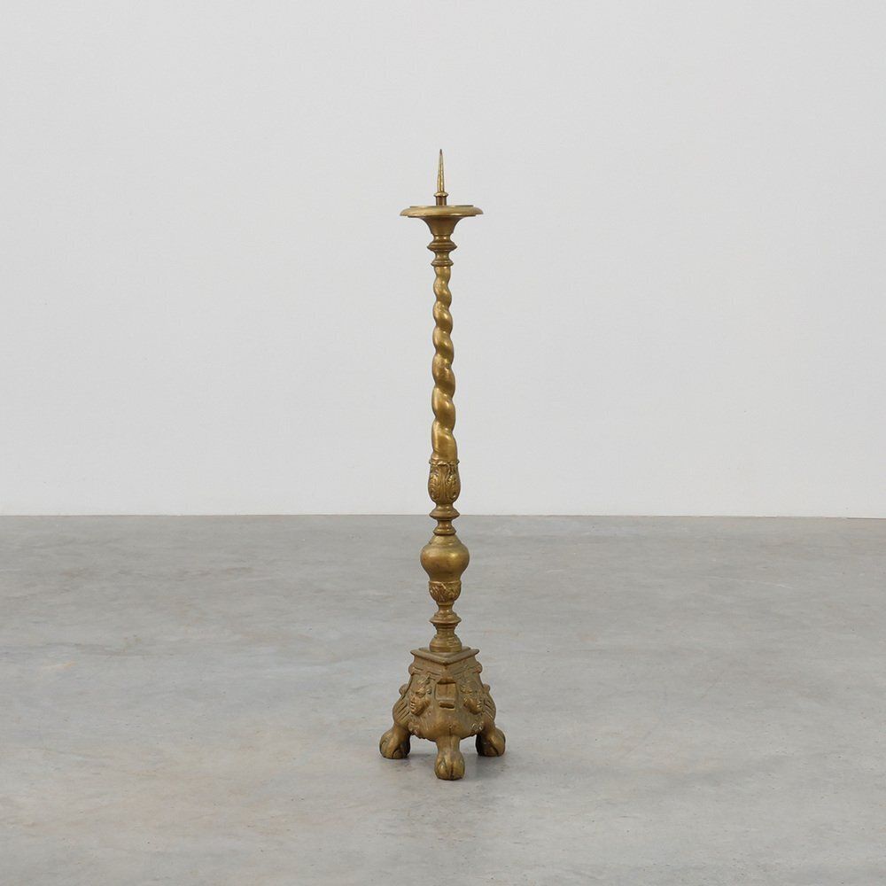 Large 19th Century Copper Church Candleholder, France
