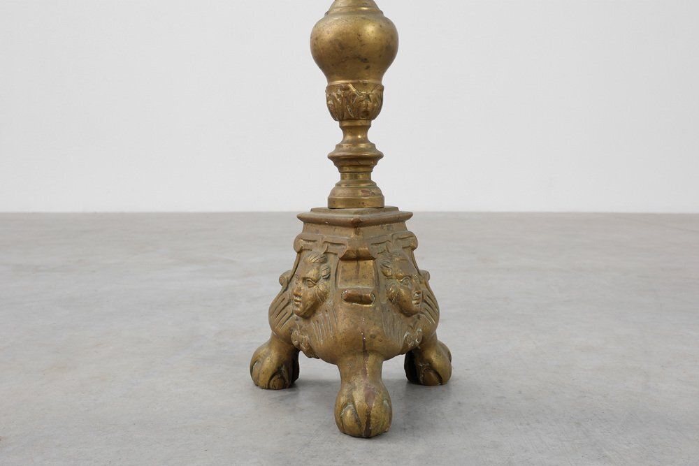 Large 19th Century Copper Church Candleholder, France photo vinterior