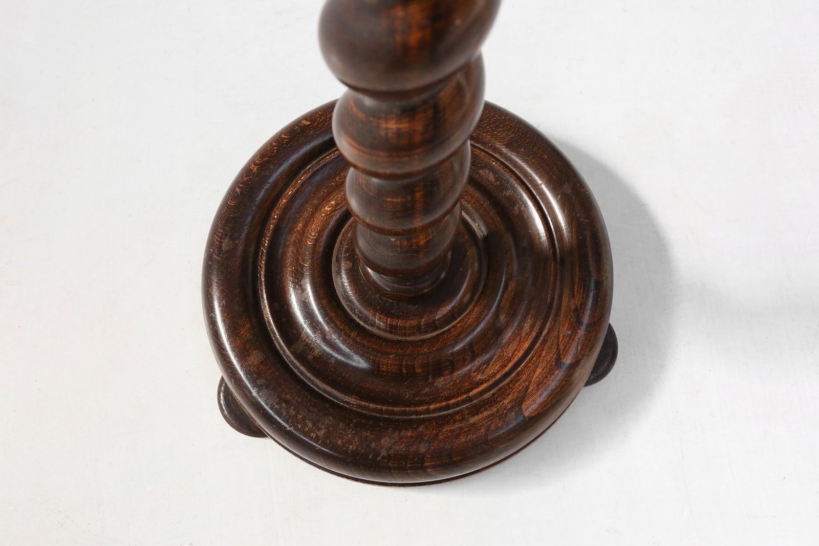 photo furniture Art Deco Oak Ashtray On Hand Turned Base, France, 1930s