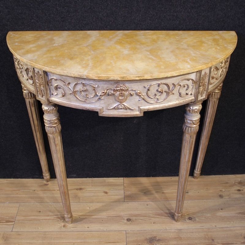 Console italienne de style Louis XVI laquée, XXe siècle photo furniture