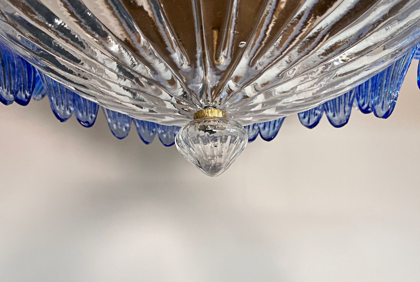 960.0 Murano Chandelier Original Palmette, Blue Glasses photo