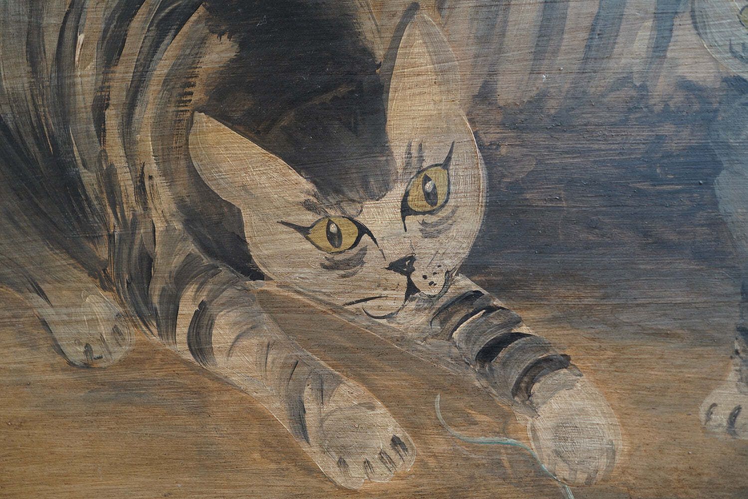 980.0 An Early 19thc English Naïve School Oil On Panel Of Kittens Playing With A Reel Of Thread C.1830 40 photo