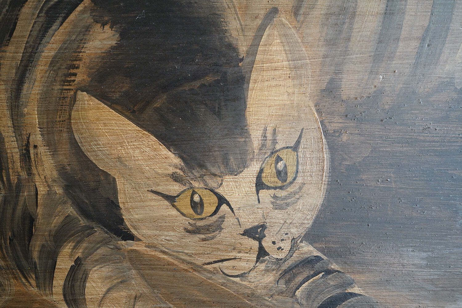 photo vinterior An Early 19thc English Naïve School Oil On Panel Of Kittens Playing With A Reel Of Thread C.1830 40