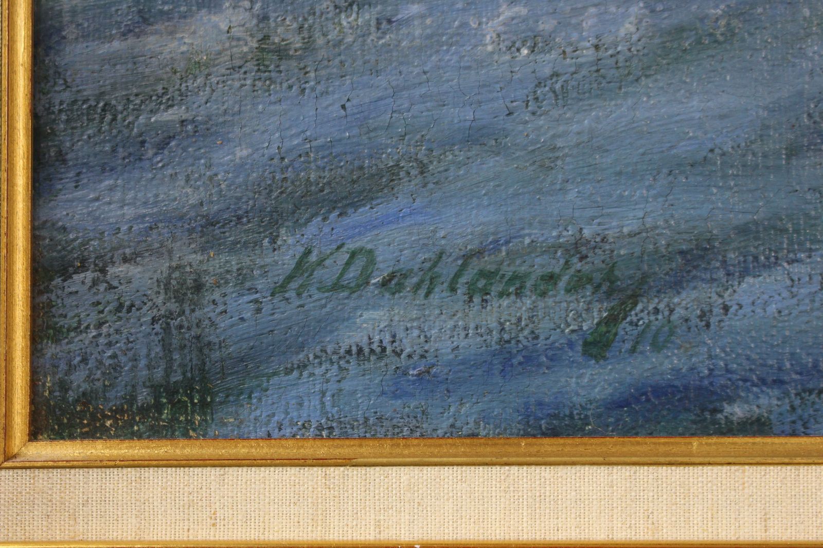 Large Oil Painting By Knut Dahlander C 1930 photo for sale