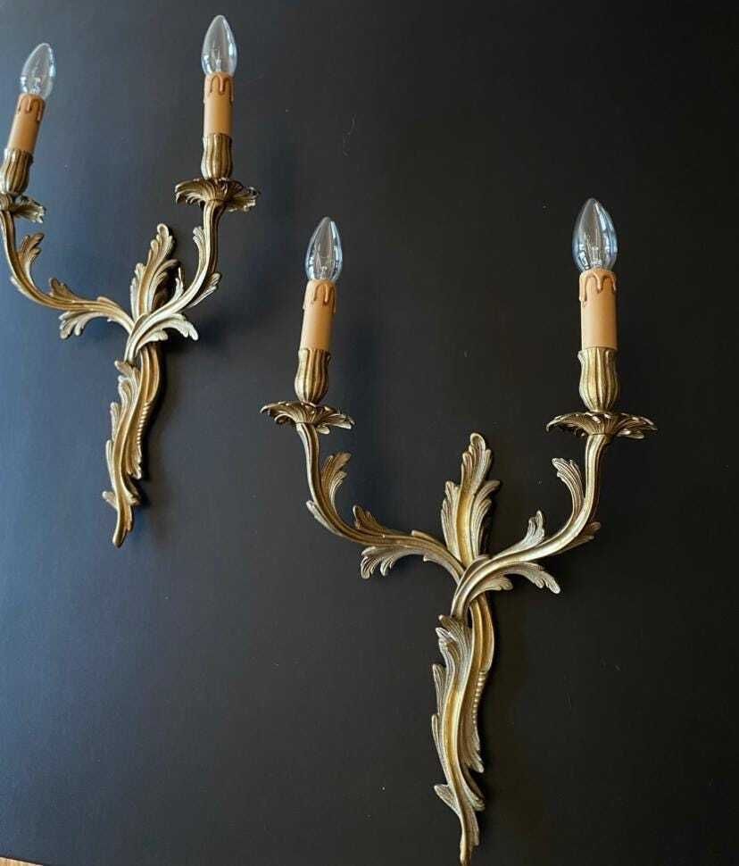 Paire d'appliques d'époque, années 1950 photo Luminaires