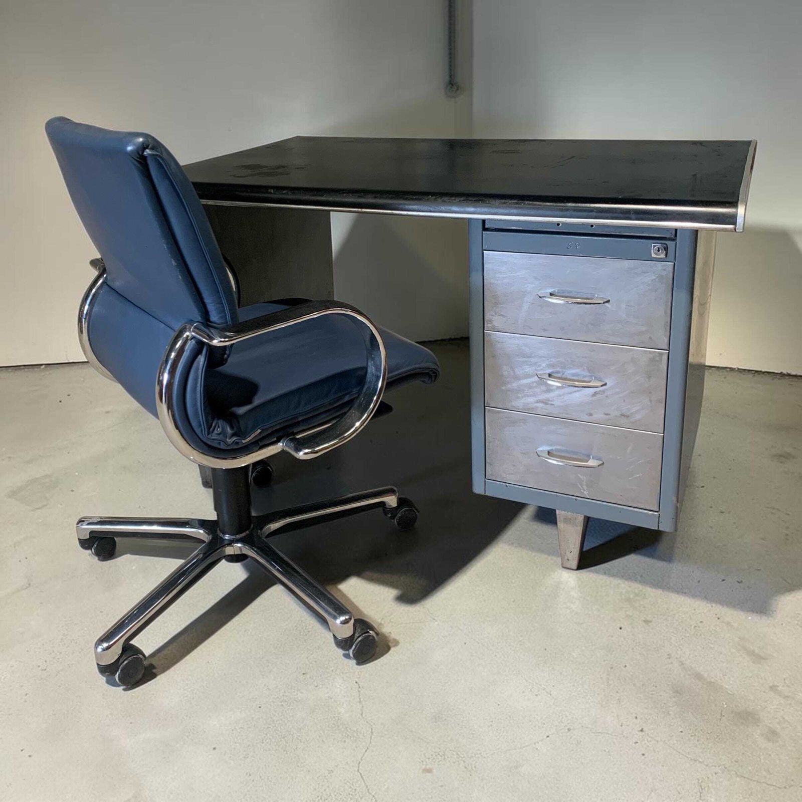 Mid Century Industrial Tanker Desk