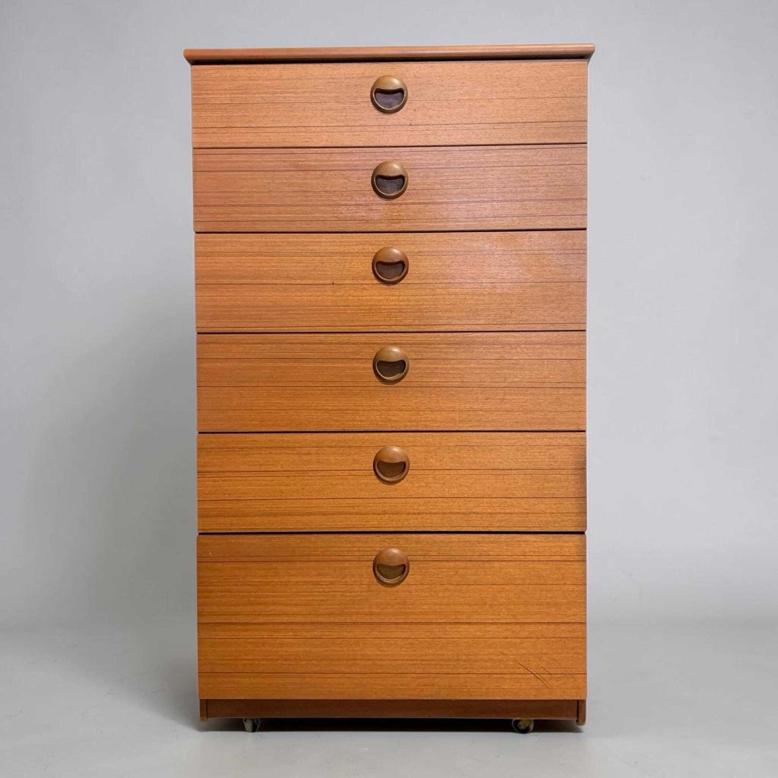 Vintage Mid Century Tallboy Chest Of Drawers By Schreiber
