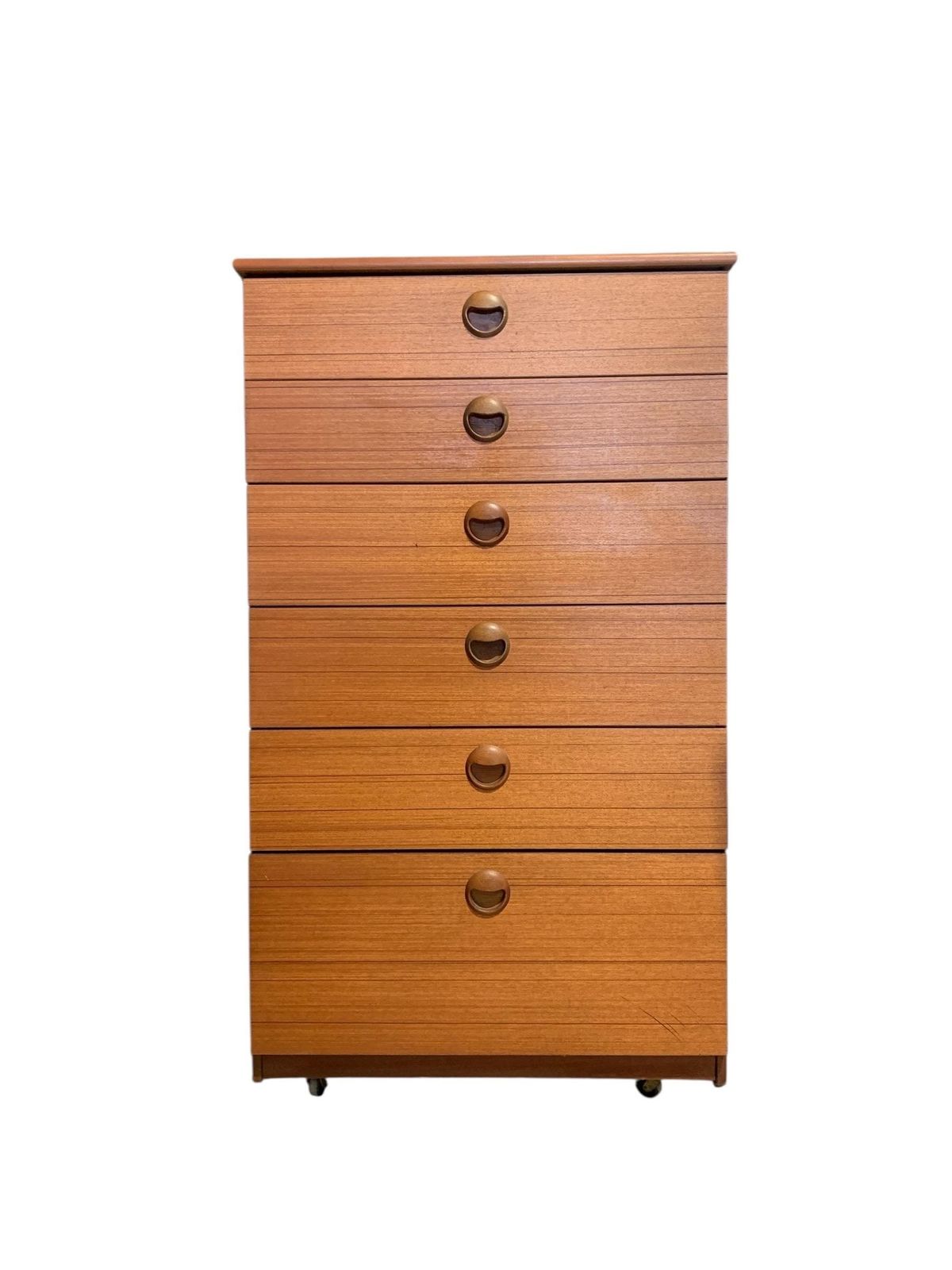 Vintage Mid Century Tallboy Chest Of Drawers By Schreiber photo furniture
