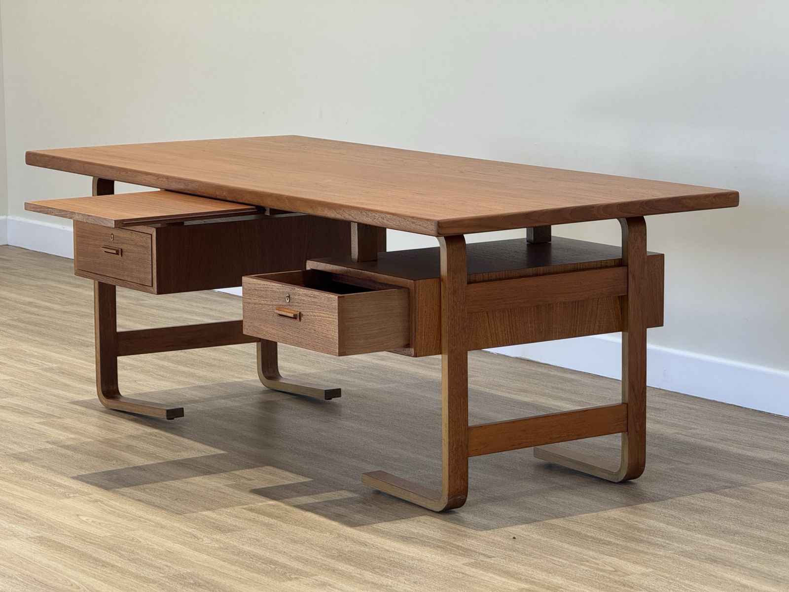 Jørgen Clausen For Brande Møbelfabrik – Large Danish Executive Desk, 1950s (Teak) photo for sale