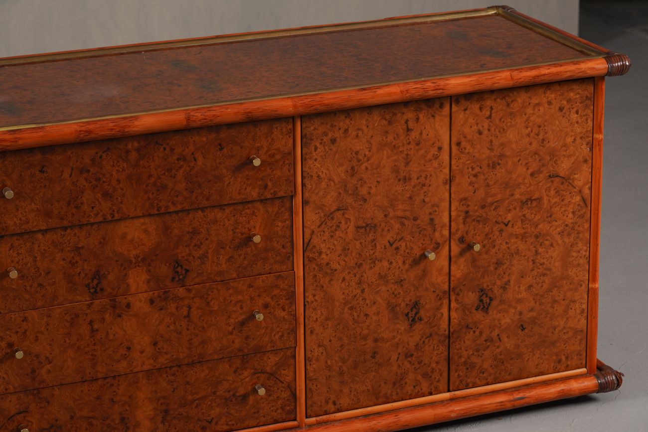 Vintage Italian Sideboard In Burl Elm By Alberto Smania For Studio Smania Interni , Italy, 1960’s photo vinterior