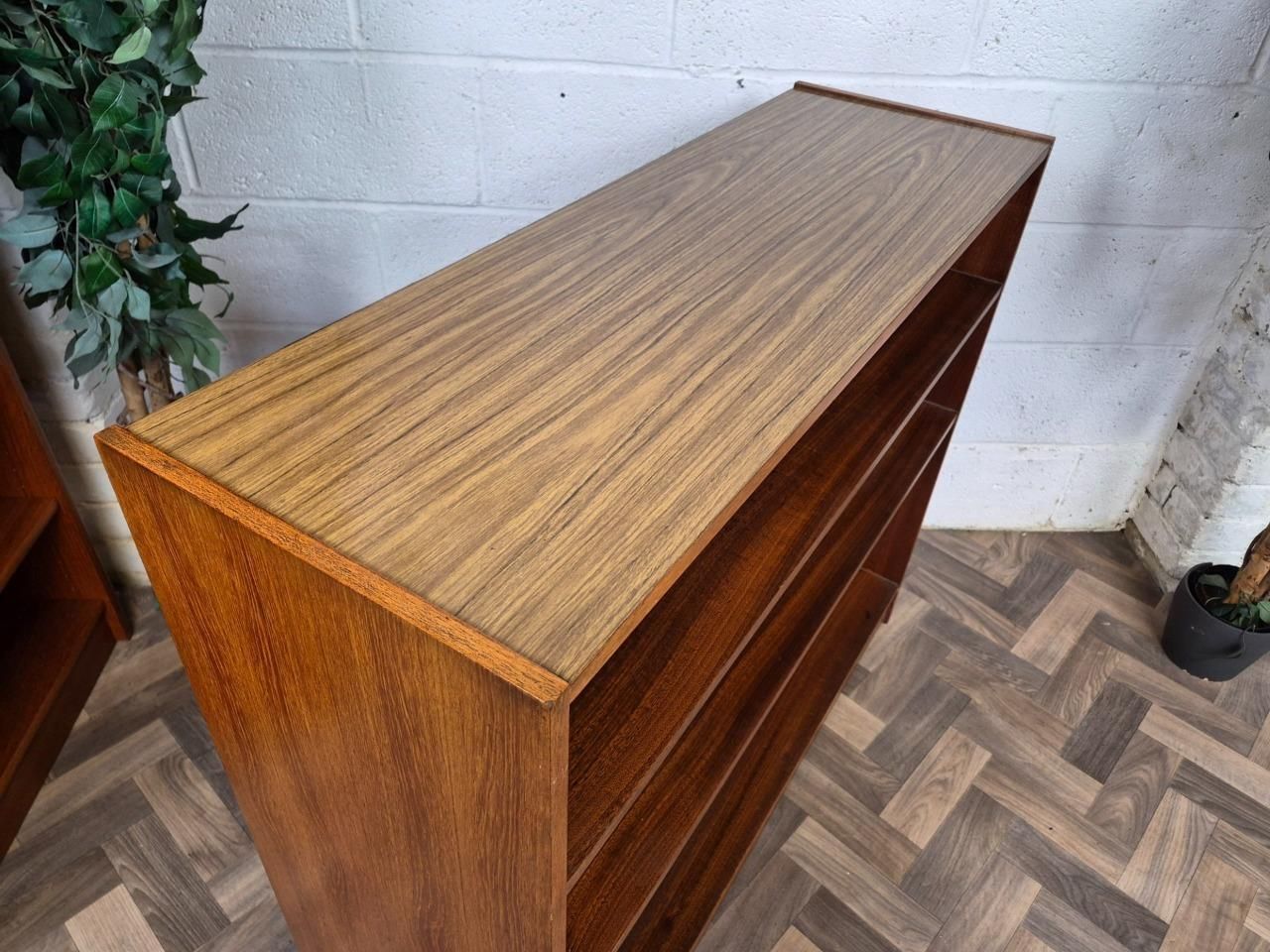 Vintage Mid Century Teak & Glass Double Sided Bookcase Room Divider Scandi Retro photo buy