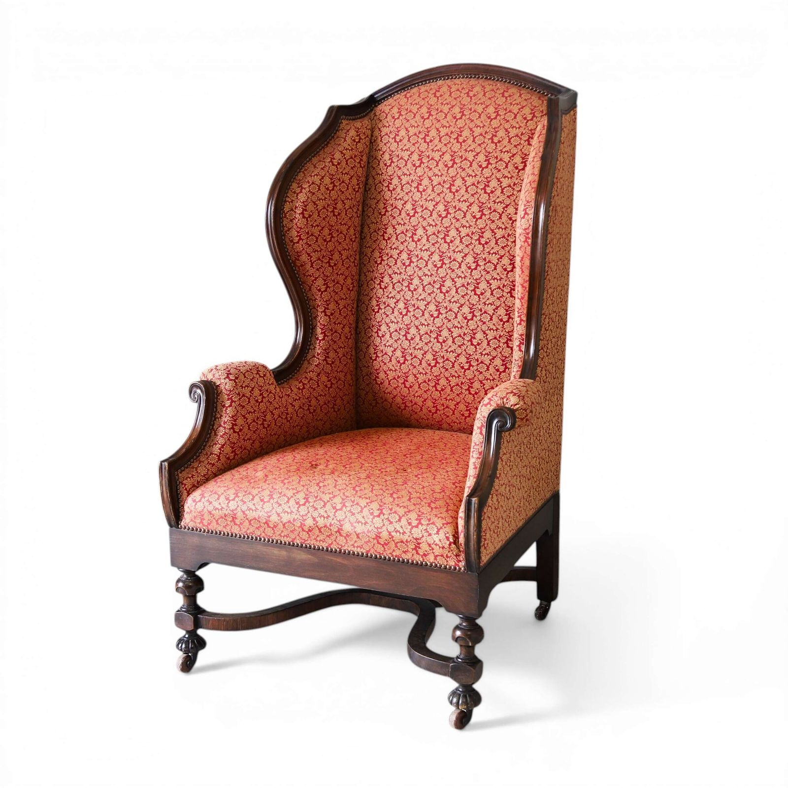 Mid‑19th‑Century English Carolean Style Wing Armchair With Provenance