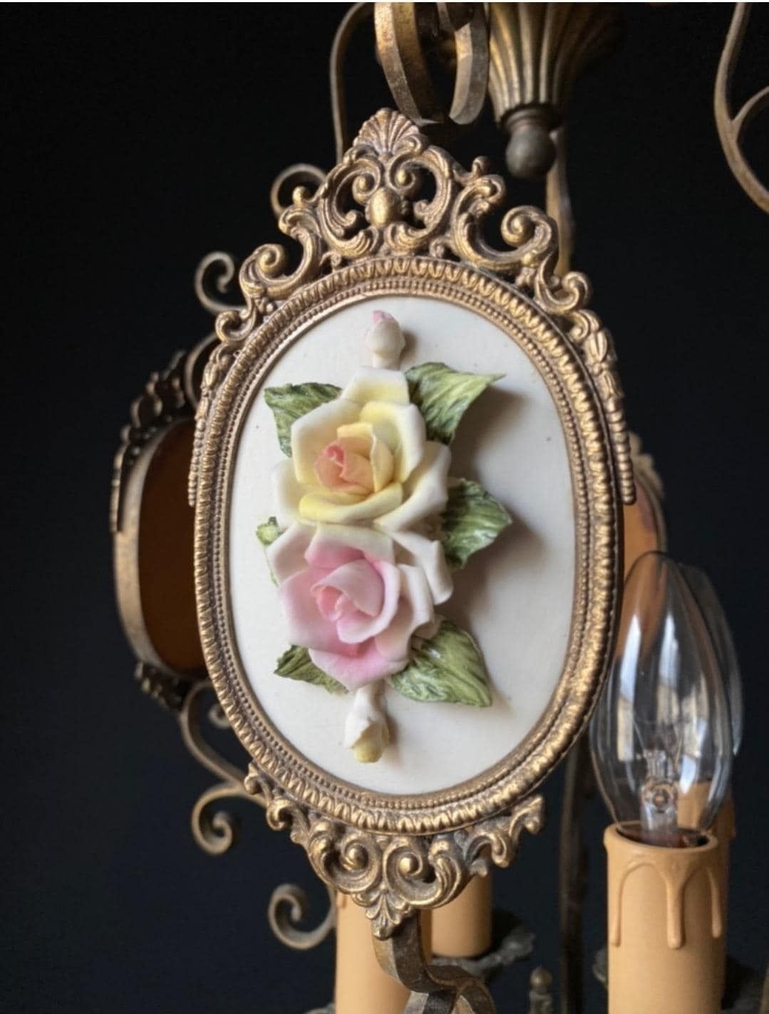 photo for sale Duty Free USA. Antique Chandelier With Ceramic From Italy