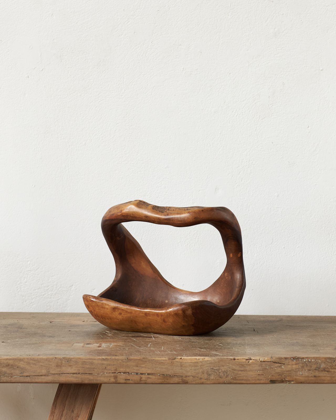 Sculptural Olive Root Wood Basket, France C1950 photo vintage