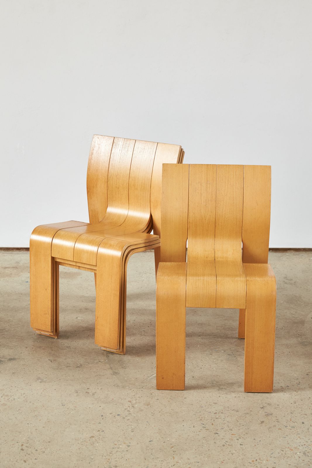 Set Of 4 Bentwood Strip Chairs By Gijs Bakker For Castelijn photo for sale