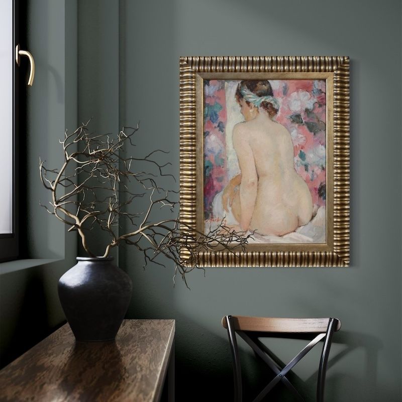 20th Century French Signed Female Nude Painting photo vintage