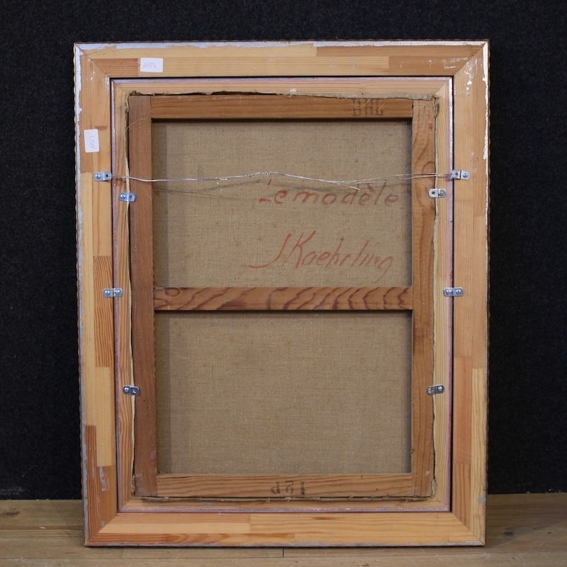 photo furniture 20th Century French Signed Female Nude Painting
