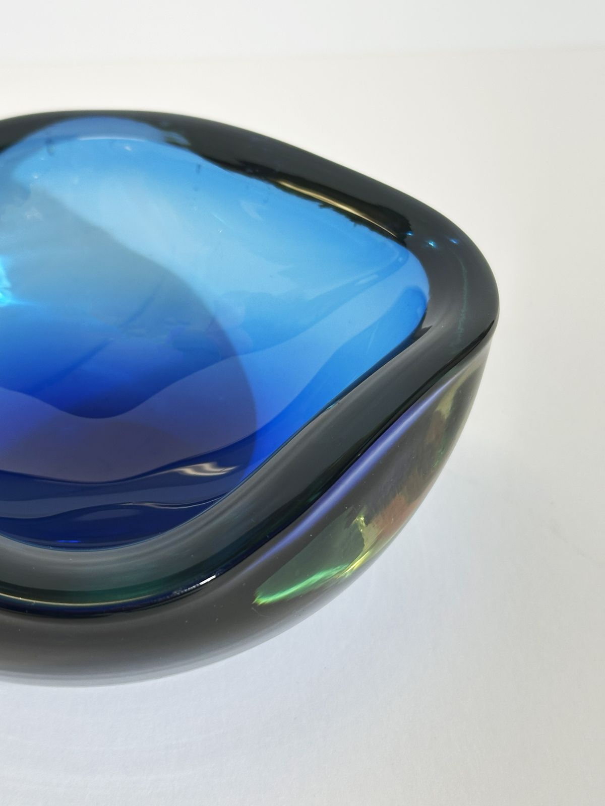 Blue Murano Sommerso Glass Bowl Attributed To Flavio Poli For Seguso, 1960s Italy photo 350.0