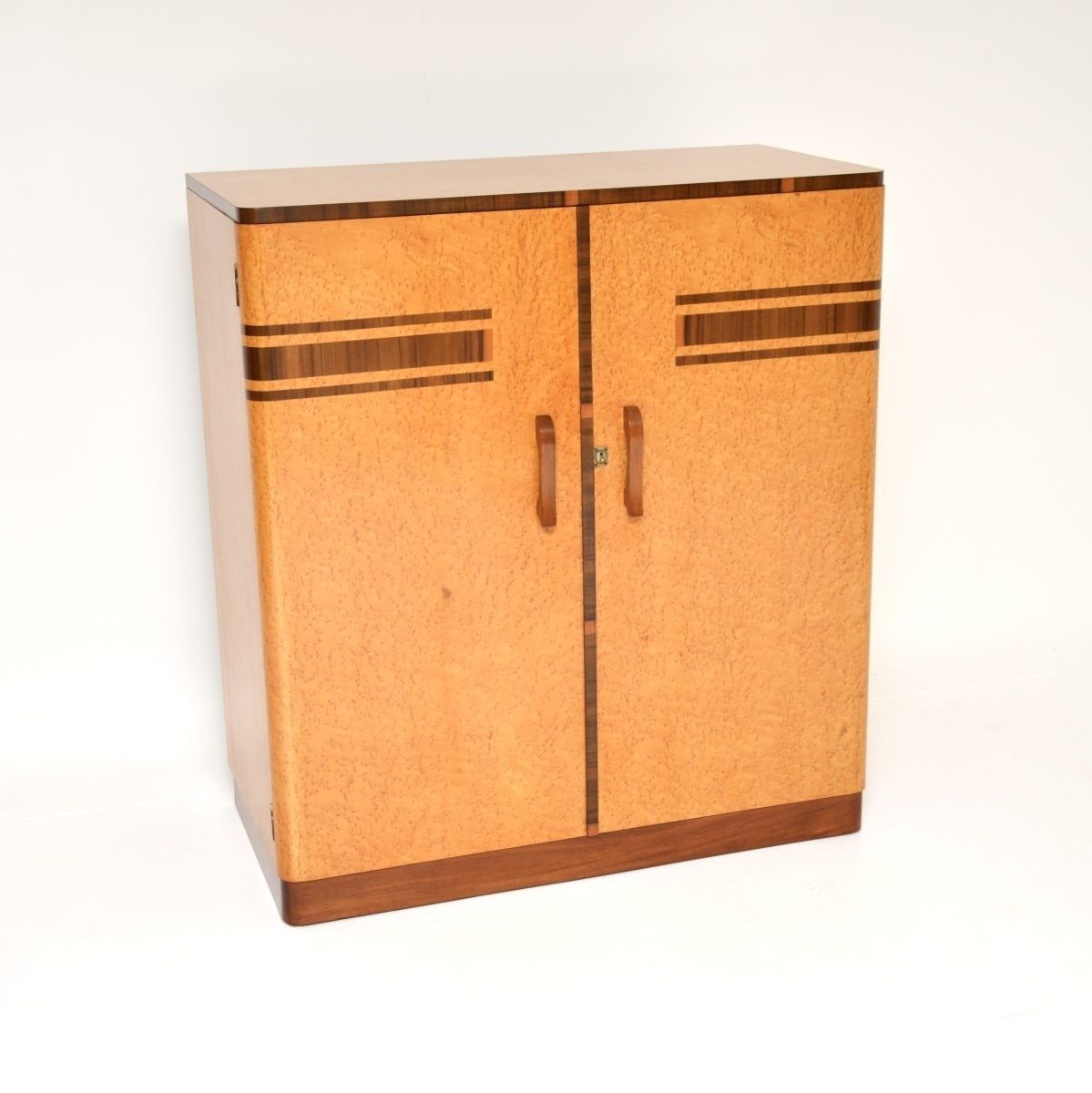 Art Deco Birds Eye Maple And Walnut Compactum Wardrobe