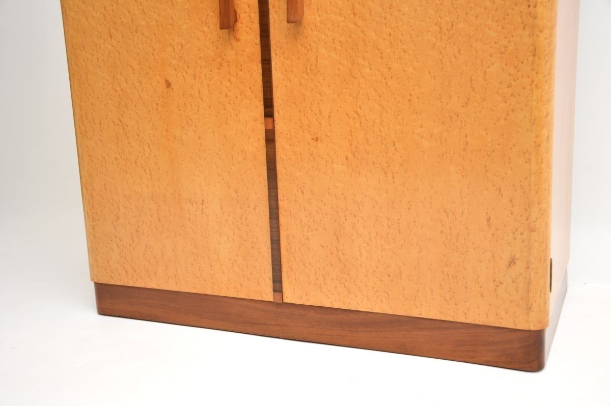 Art Deco Birds Eye Maple And Walnut Compactum Wardrobe photo vintage