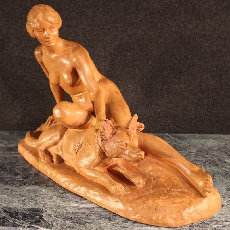 Sculpture Art déco française en terre cuite, XXe siècle photo vinterior