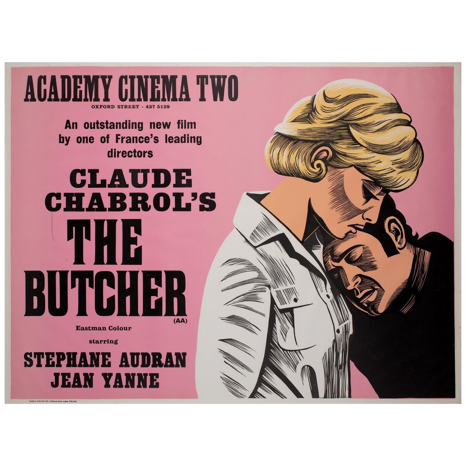 The Butcher 1972 Academy Cinema London UK Quad Film Poster, Strausfeld.