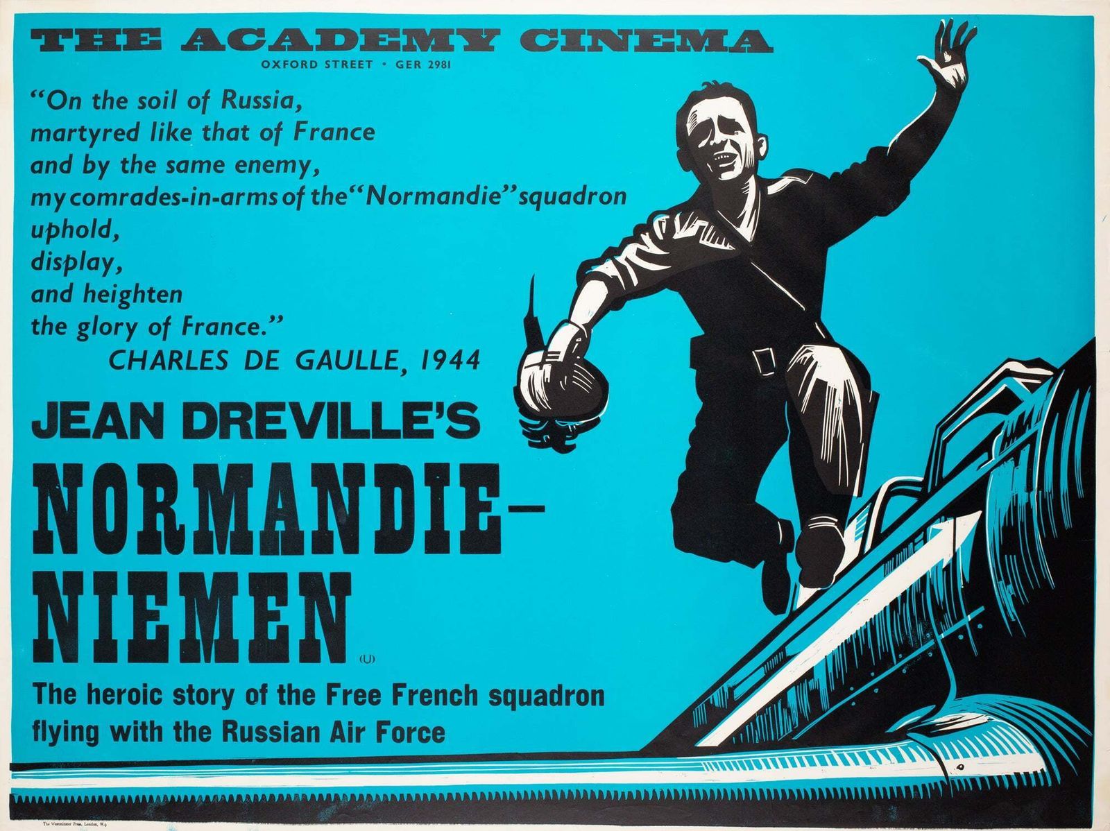 Normandie Niemen 1960 Academy Cinema London Uk Quad Film Poster, Strausfeld.