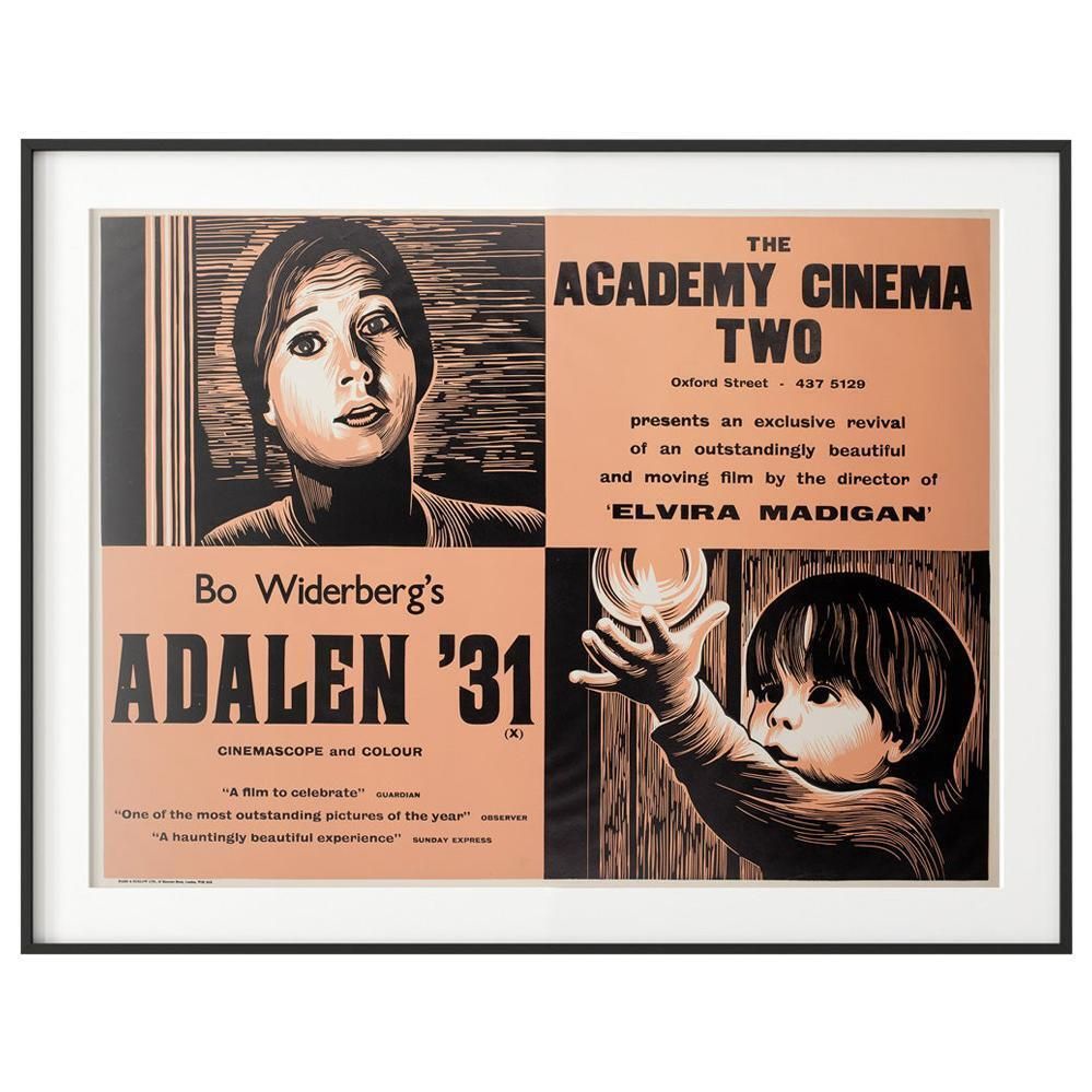 Adalen '31 1970s Academy Cinema London Uk Quad Film Poster, Strausfeld.