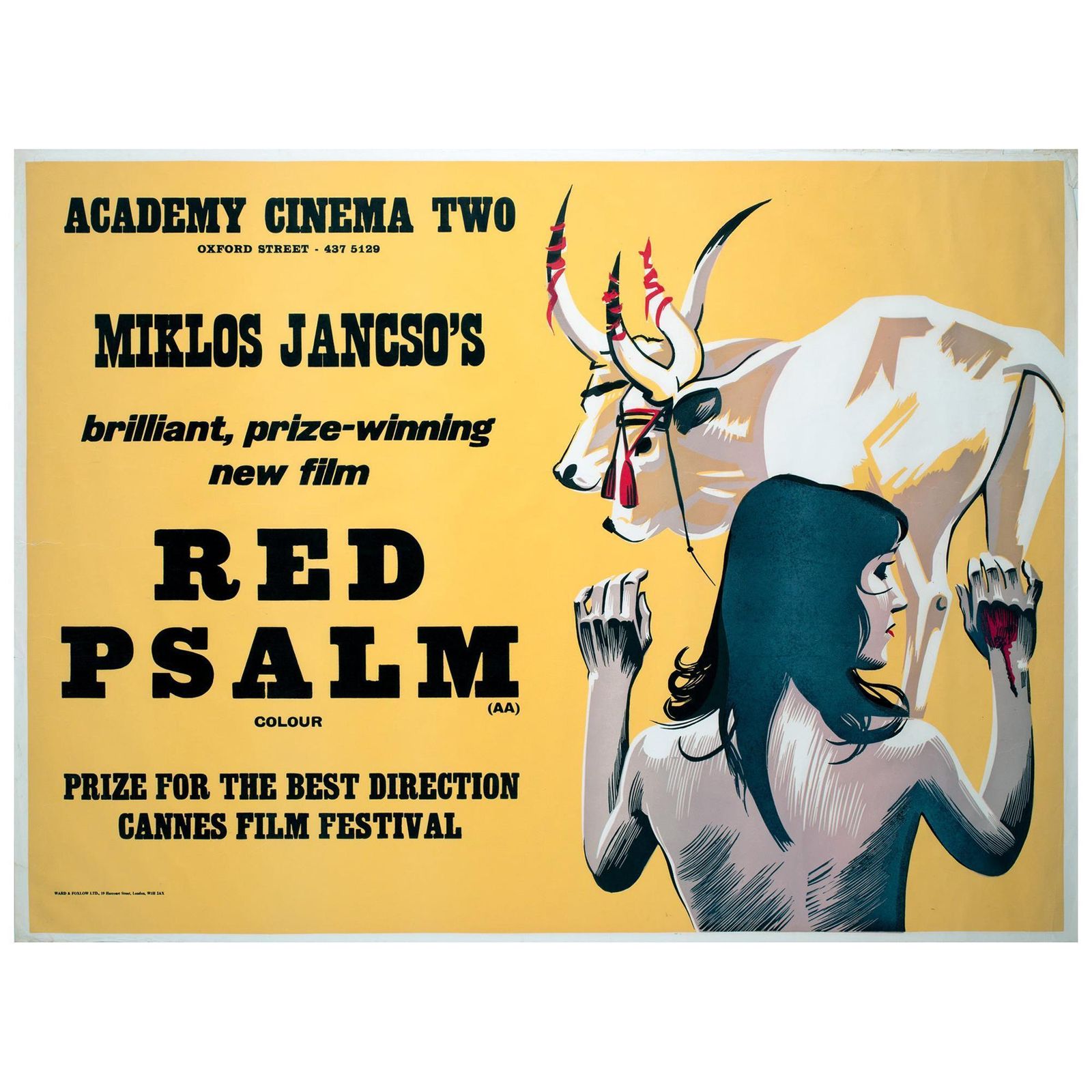 Red Psalm 1973 Academy Cinema London Uk Quad Film Poster, Strausfeld.