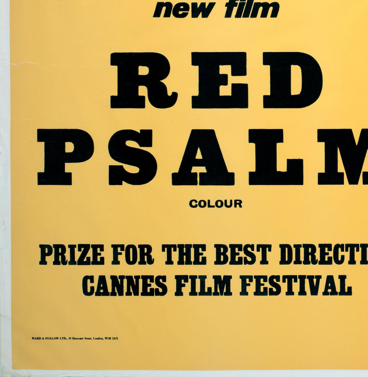Red Psalm 1973 Academy Cinema London Uk Quad Film Poster, Strausfeld. photo vinterior