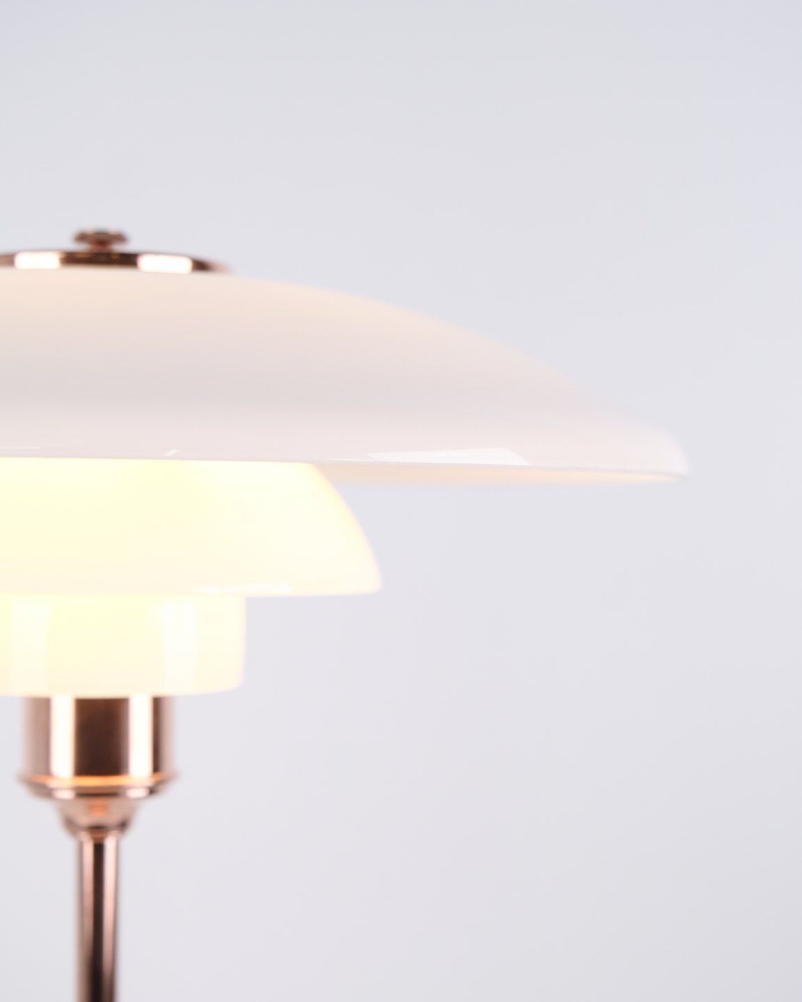 Poul Henningsen Table Lamp Model Ph 3½ 2½ Limited Edition In Copper And White Opal Glass For Louis Poulsen photo for sale