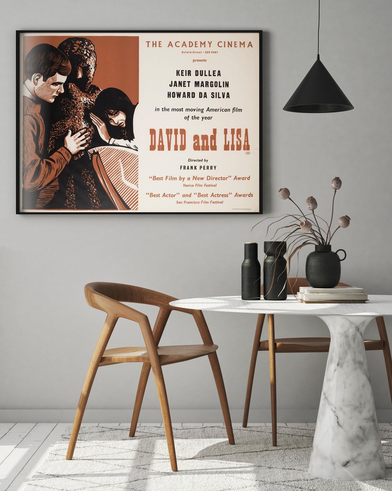 David And Lisa 1963 Academy Cinema Uk Quad Film Poster, Strausfeld. photo furniture