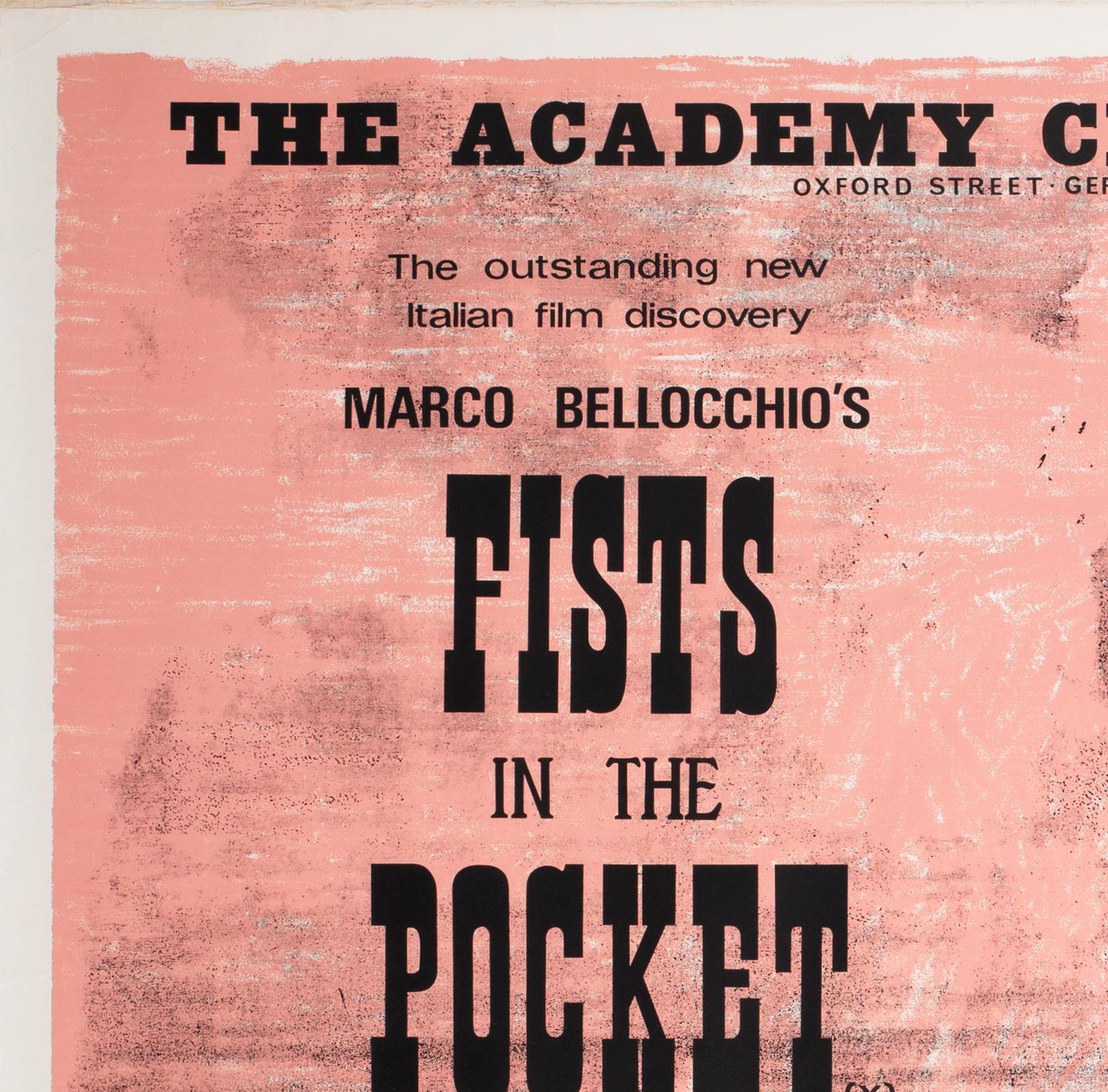 Fists In The Pocket 1966 Academy Cinema Uk Quad Film Movie Poster, Strausfeld. photo for sale