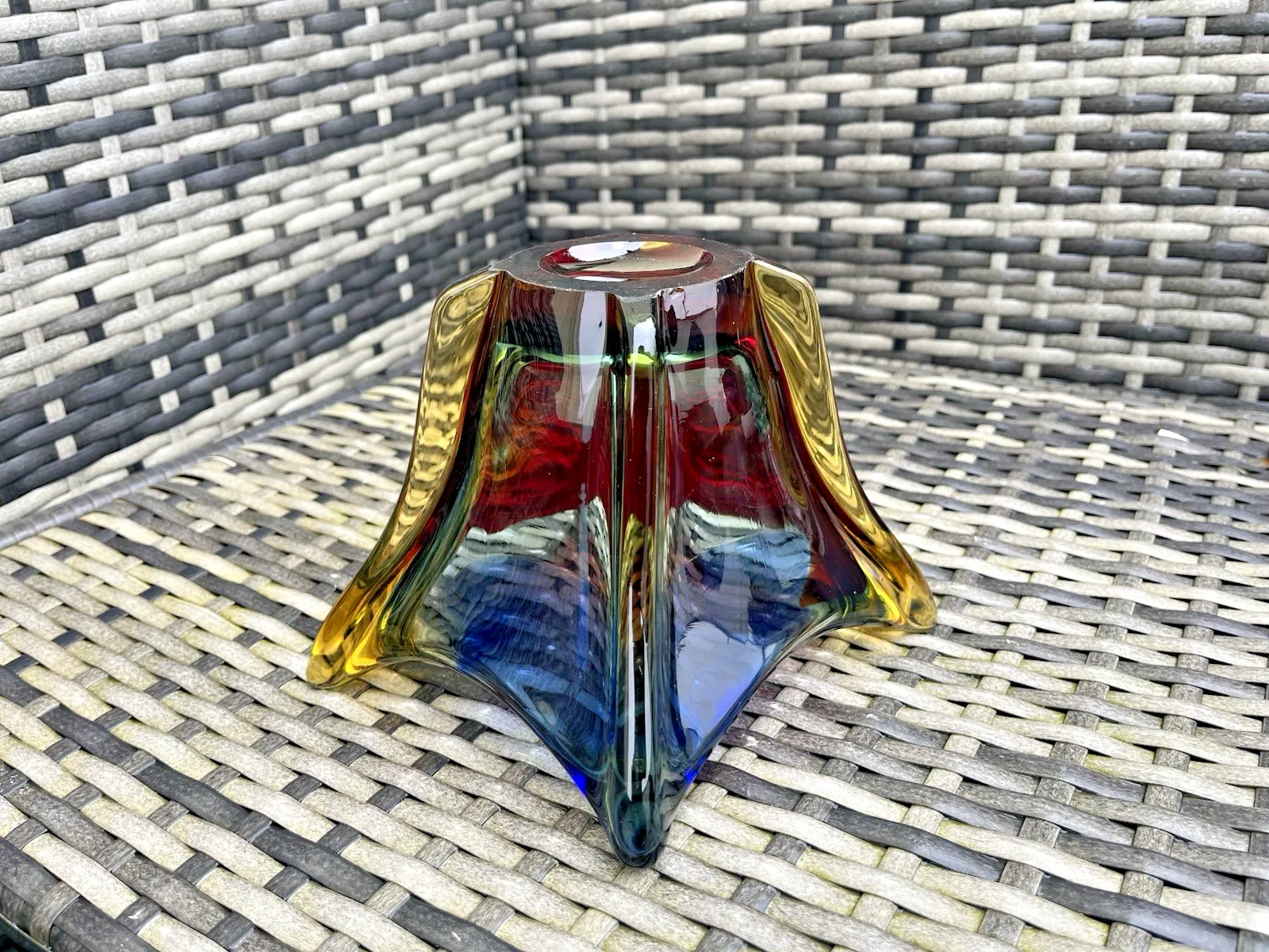 photo for sale Mid Century Multicolour Sommerso Glass Bowl Vintage Ccc Murano Style Japanese ?