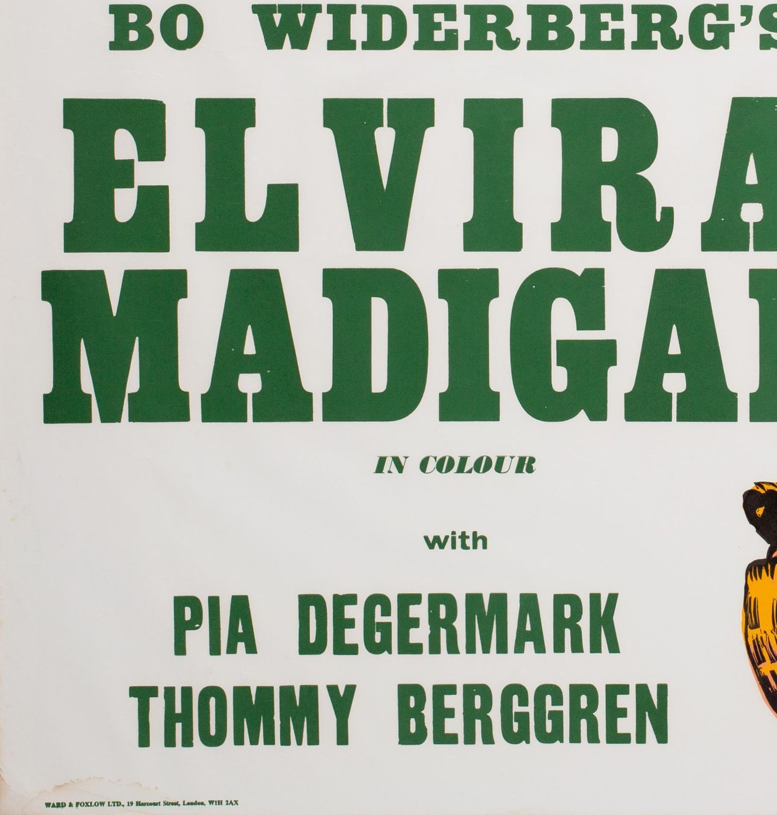 Elvira Madigan 1968 Academy Cinema Uk Quad Film Movie Poster, Strausfeld. photo for sale