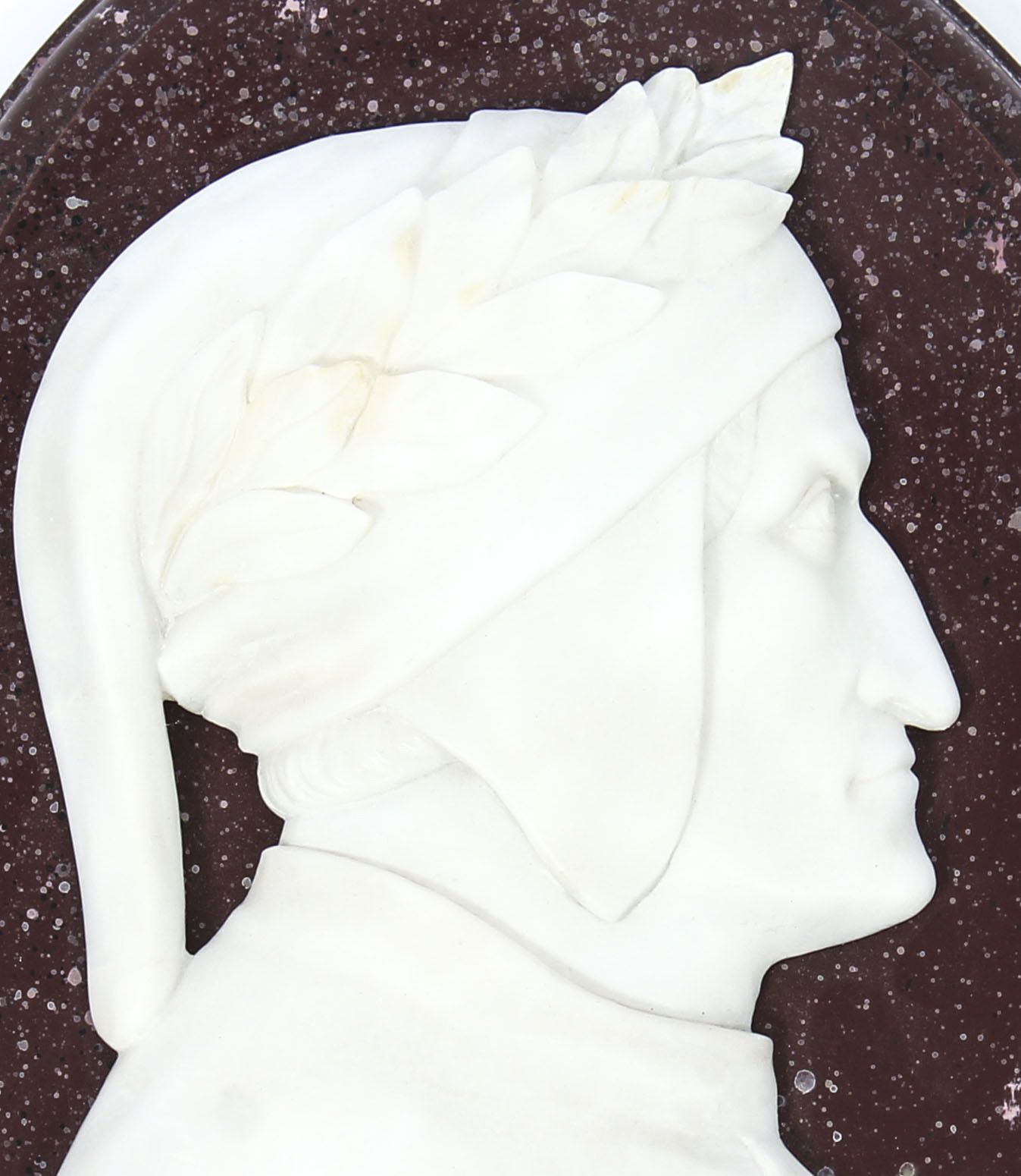 Antique Pair Italian Marble Profile Plaques Of Virgil & Dante 19th Century photo Art