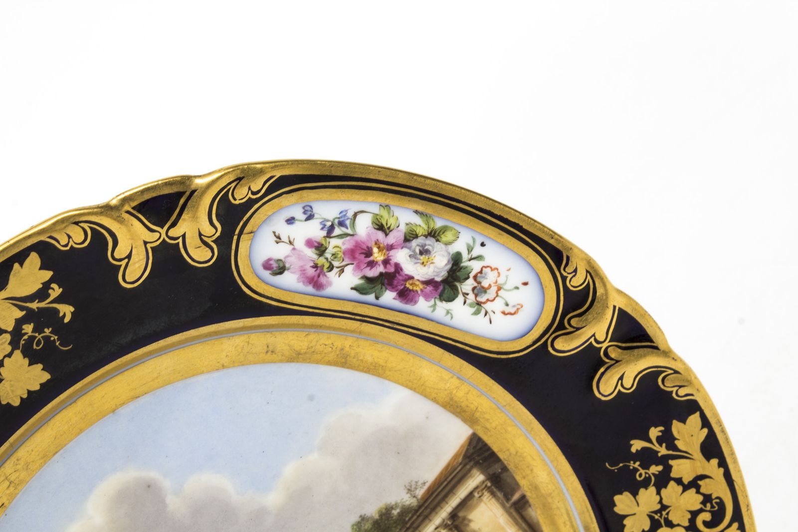 Antique French Porcelain Plate By Pucher Deroche, Paris C1880 photo 320.0