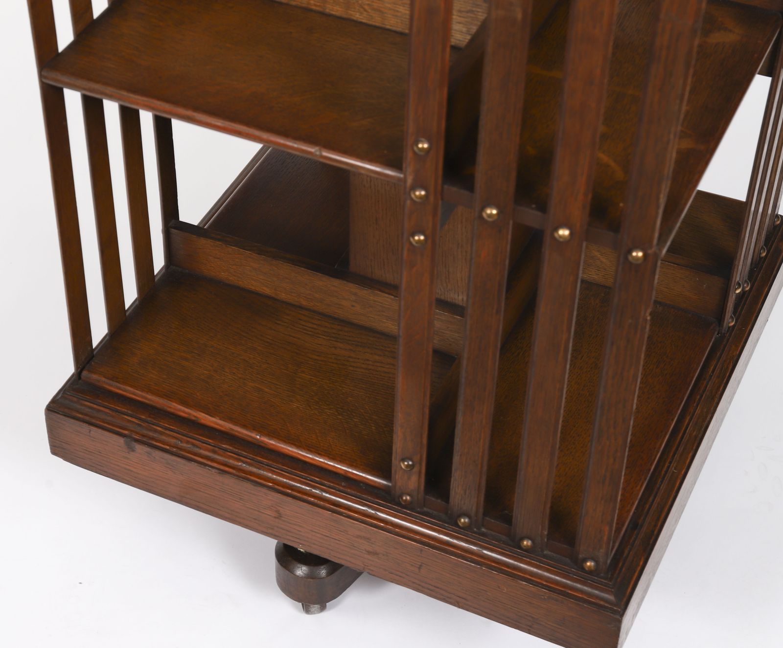 English Victorian Oak Revolving Bookcase Circa 1890 photo vinterior
