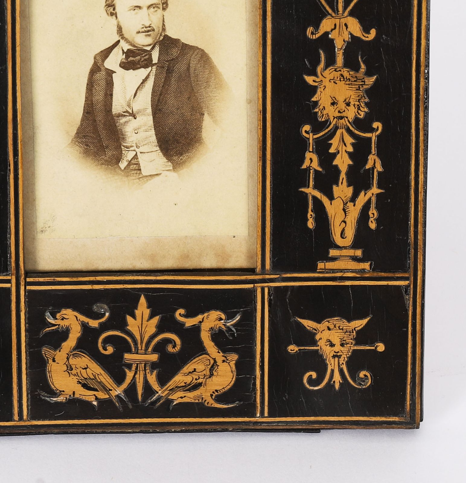 Vintage Sorrento Olive Wood Rectangular Portrait Photo Frame19thc 19.5x10cm photo Home Decor