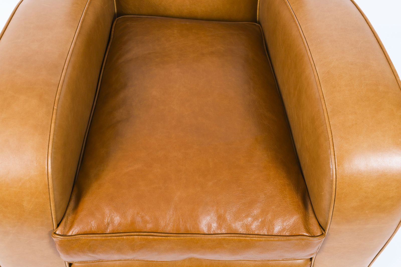 Bespoke Pair English Handmade Art Deco Leather Arm Chairs Bruciato photo vinterior
