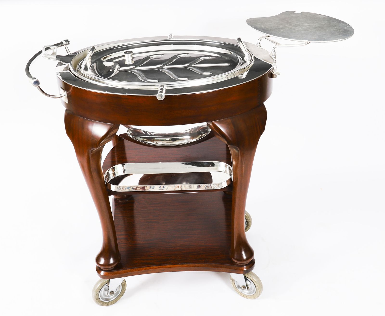 photo furniture Art Deco Drakes Silver Plated Beef Carving Trolley C1930