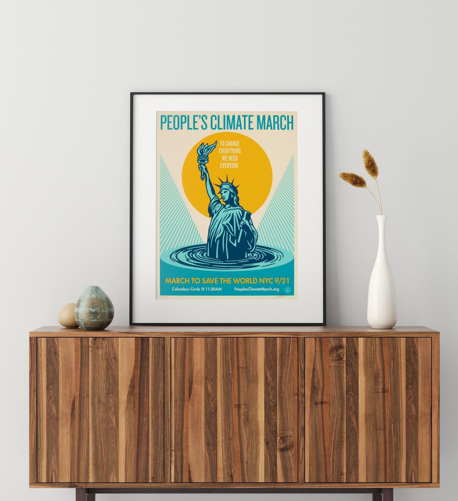 People's Climate March 2014 Protest Signed Limited Edition Print, Shepard Fairey. photo furniture