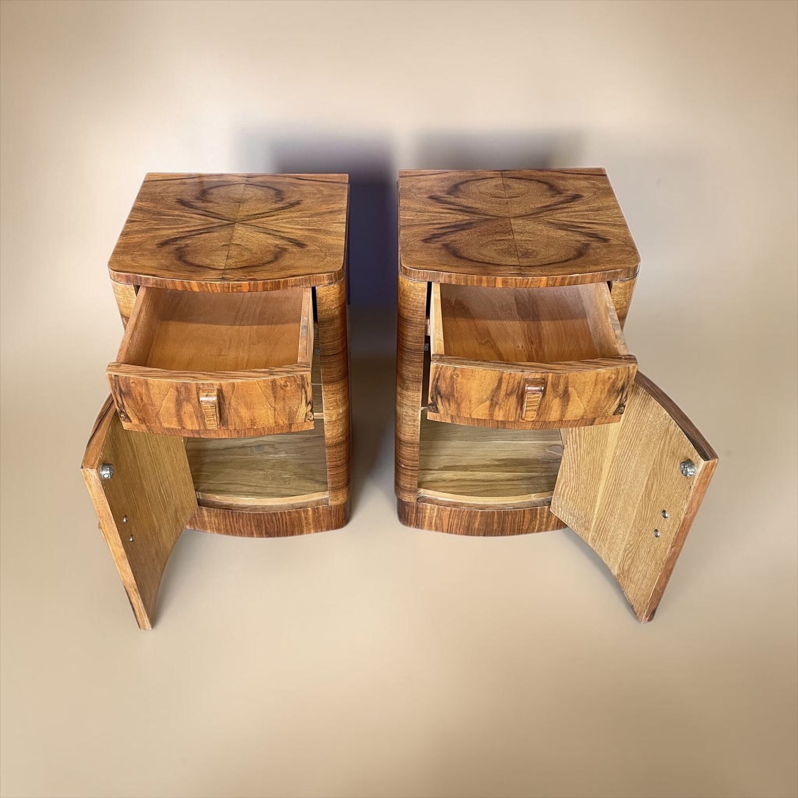 A Pair Of Art Deco Bedside Cabinets photo for sale