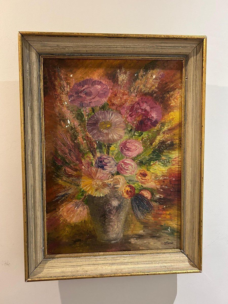 513.0 R Poirot, Bouquet, 1950s, Oil On Canvas photo