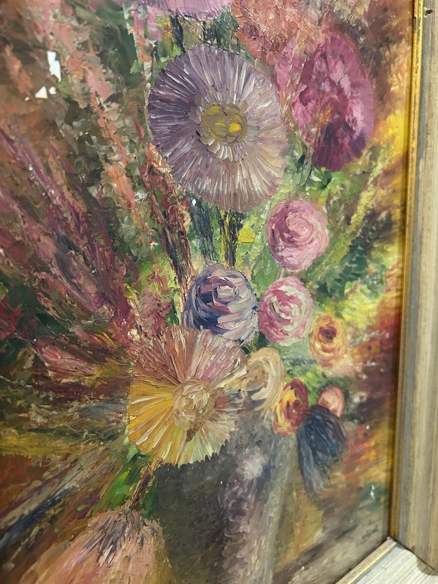 photo buy R Poirot, Bouquet, 1950s, Oil On Canvas