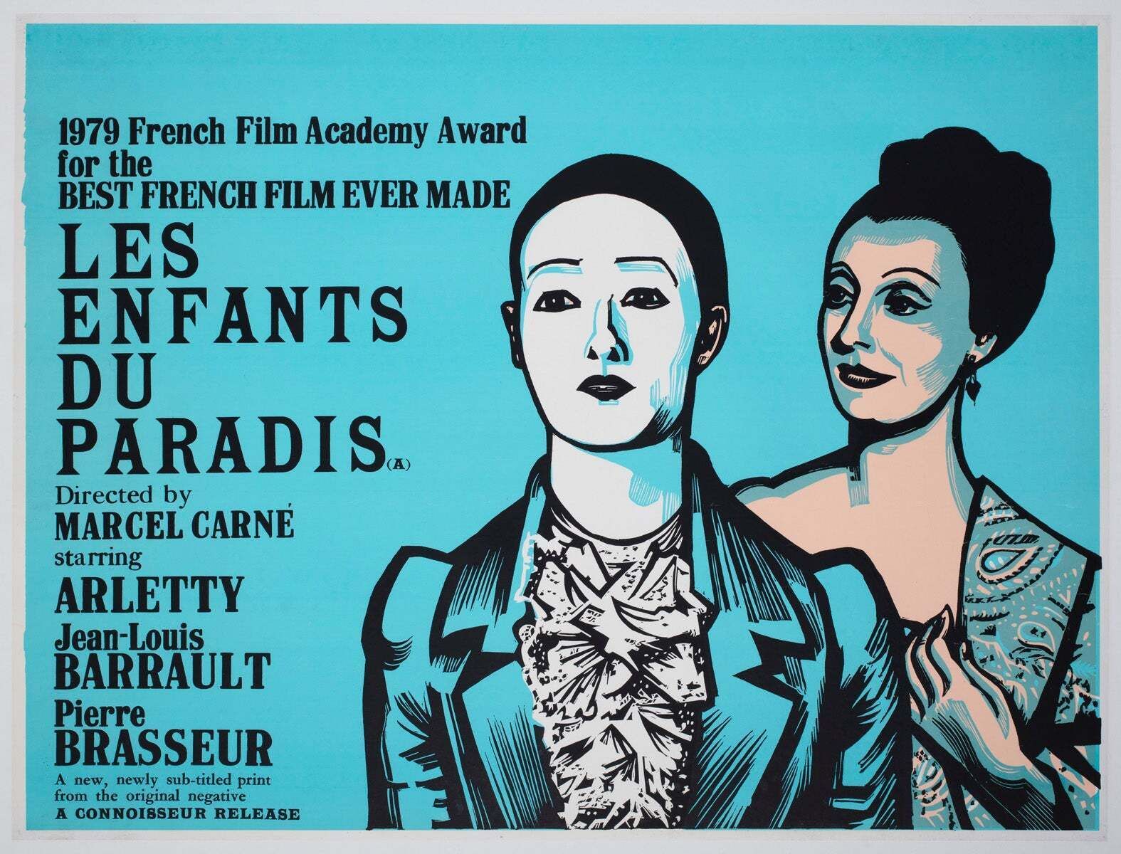 Affiche de cinéma Academy Cinema « Les Enfants du Paradis », années 1970, par Peter Strausfeld.