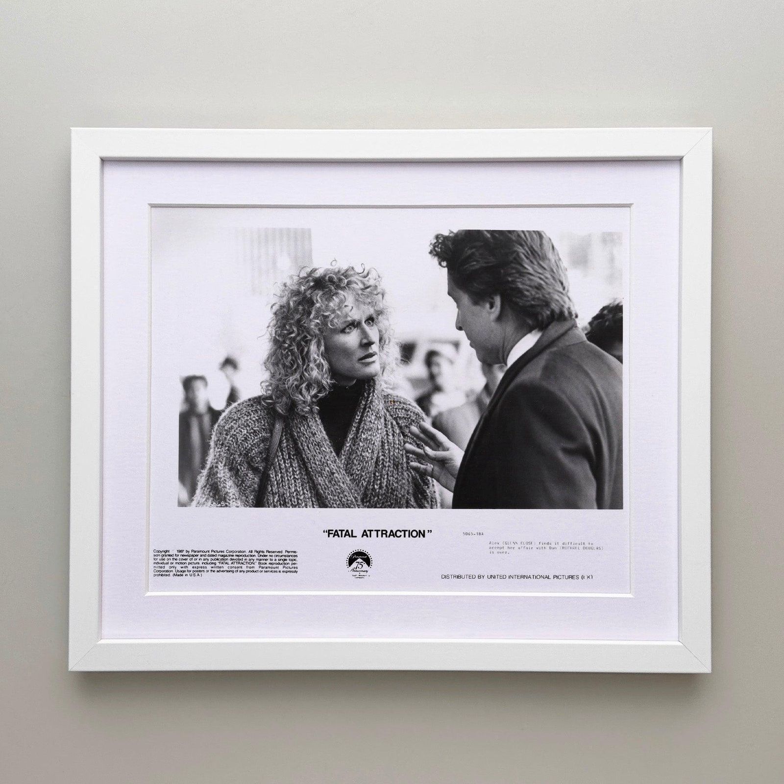 Photo de presse du film Fatal Attraction (1987), encadrée photo for sale