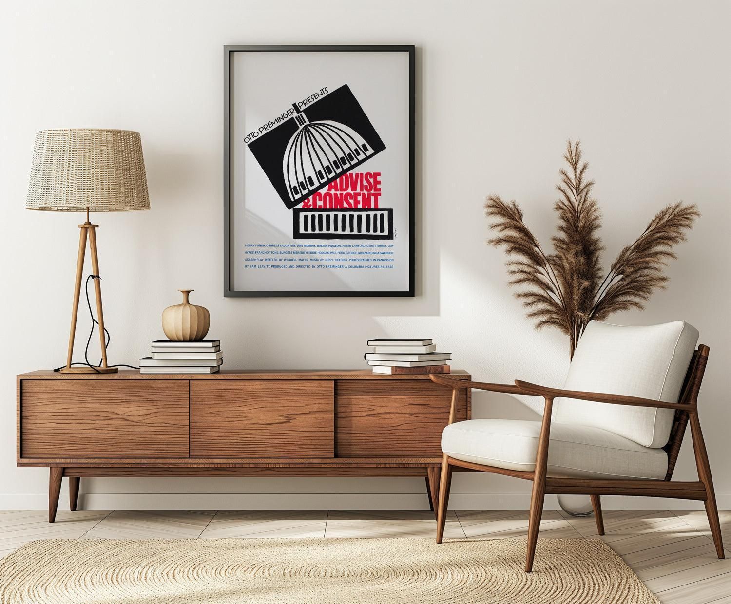 Affiche de cinéma Advise And Consent, sérigraphie américaine en édition limitée, vers 1962, par Saul Bass photo furniture
