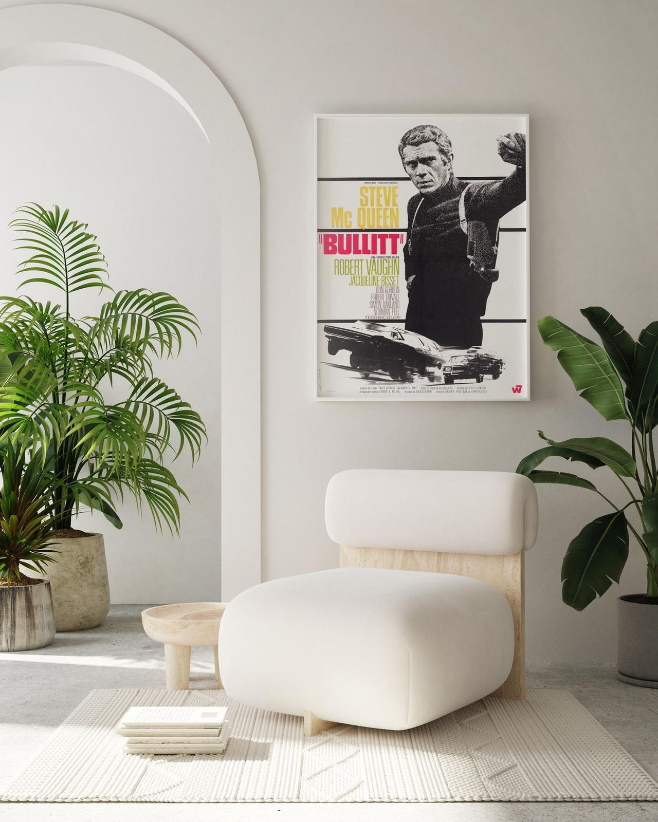 Bullitt 1968 French Moyenne Film Movie Poster, Michel Landi photo furniture